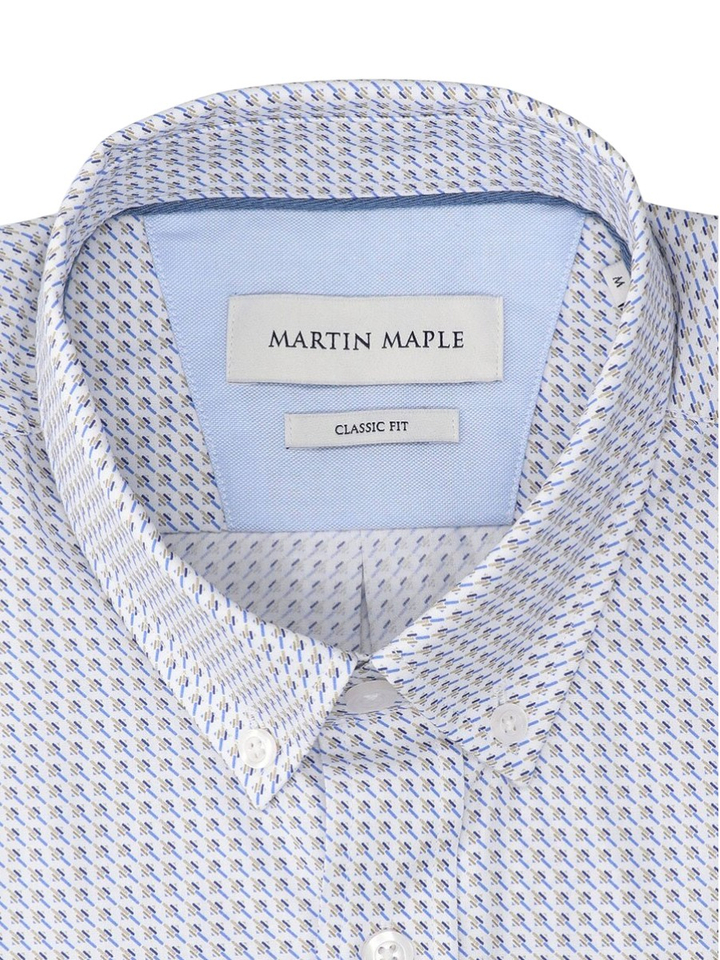 Wit katoenen hemd (regular fit) met details en lange mouwen Martin Maple