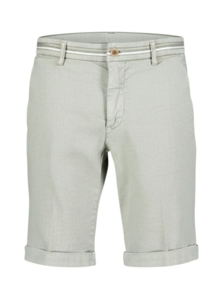 Kaki short met linnen Masons