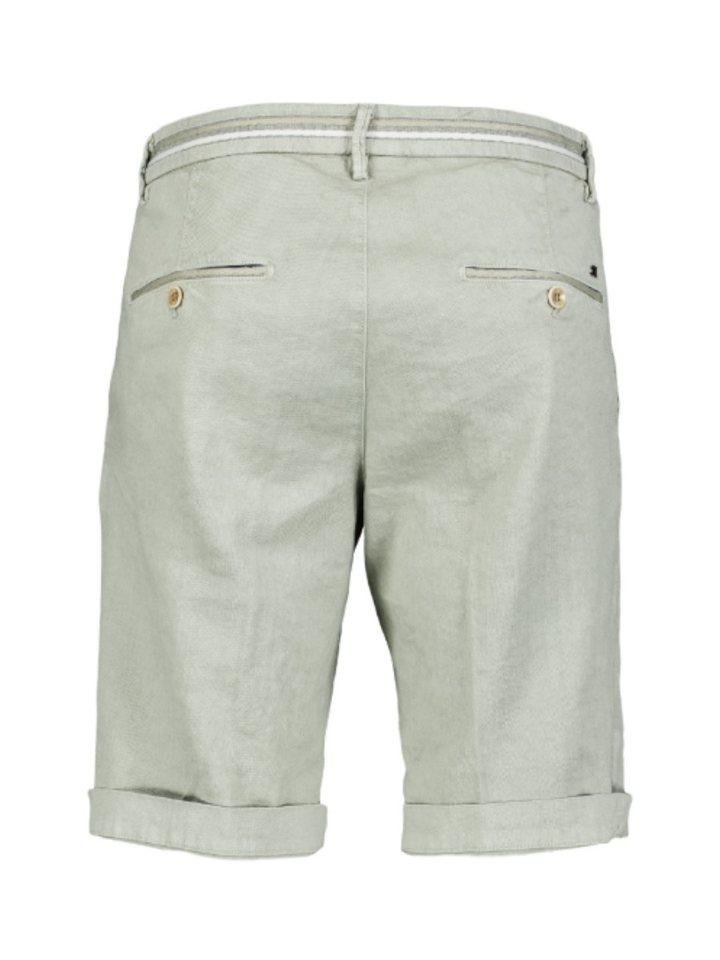 Kaki short met linnen Masons