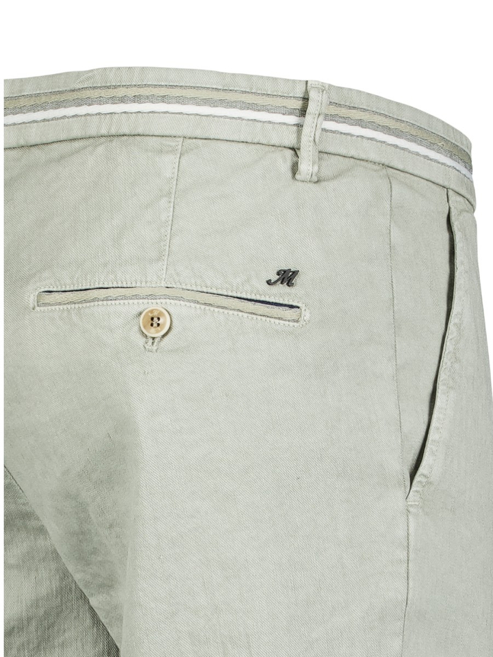 Kaki short met linnen Masons