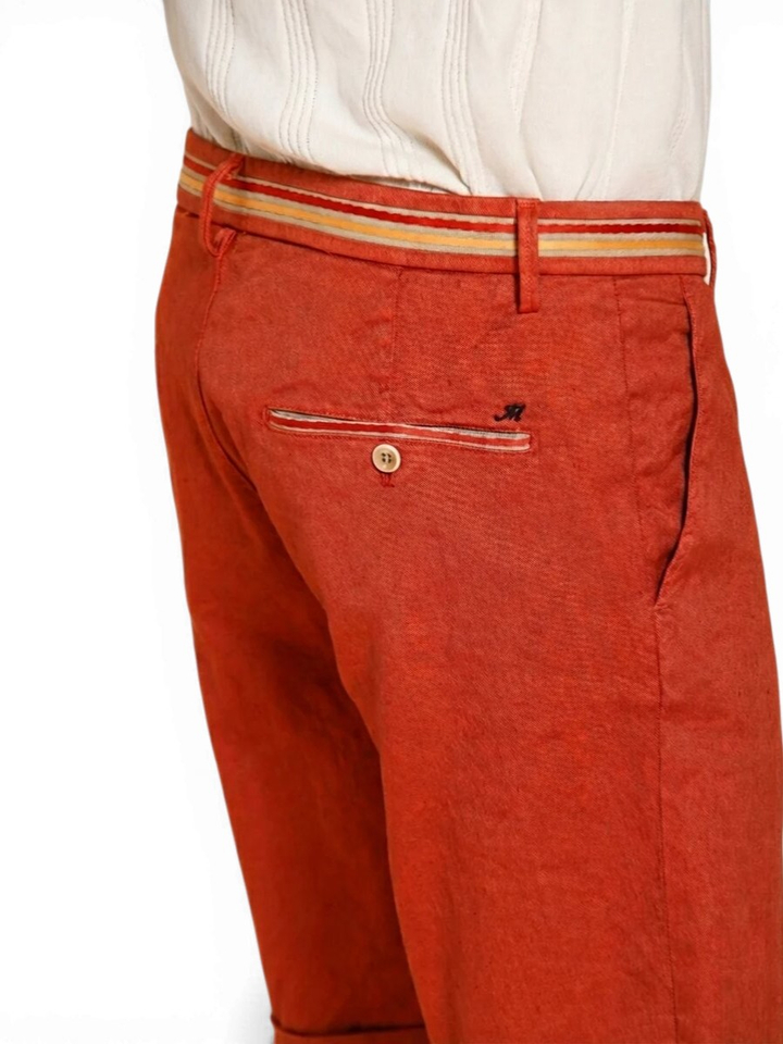 Oranje linnen short Mason's