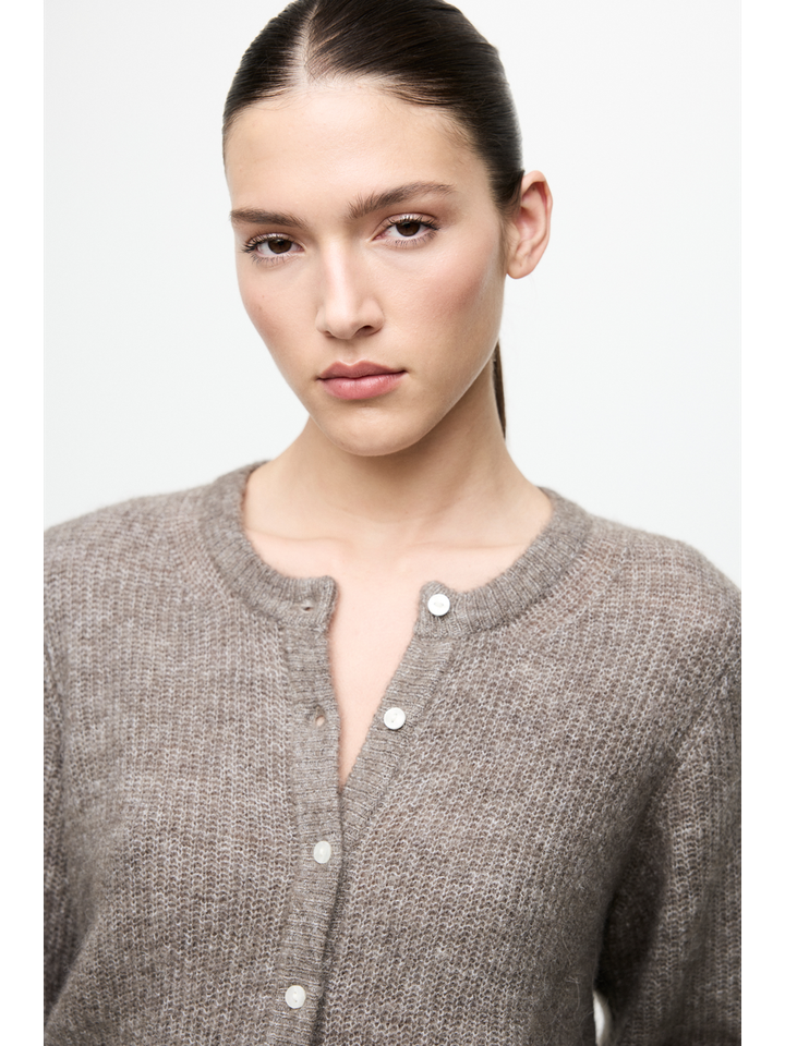 Taupe kleurige cardigan Vilory Vila