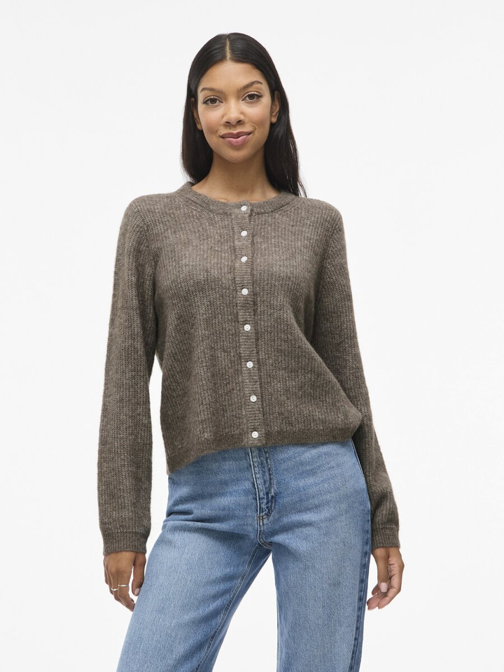 Taupe kleurige cardigan Vilory Vila