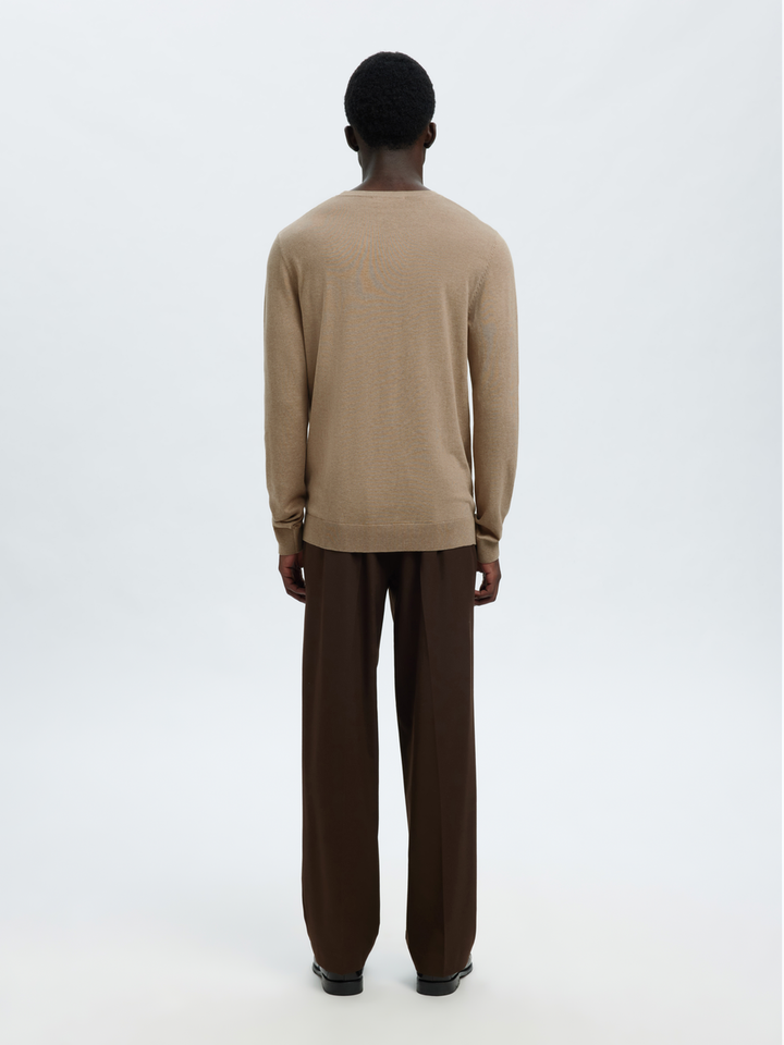 Savannah melange trui met ronde hals Selected