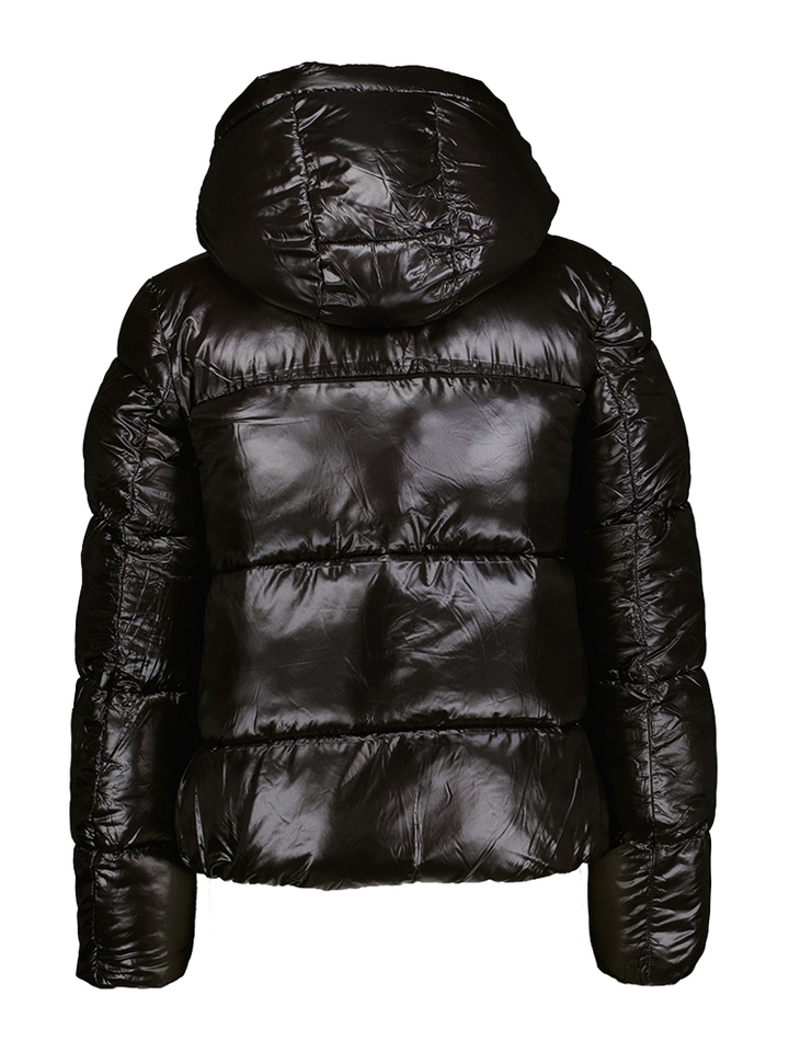 Zwarte puffer jacket met kap Biddy Love Save The Duck