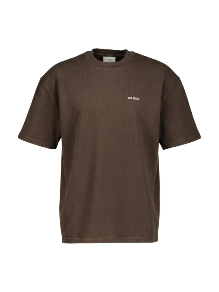Bruine katoenen T-shirt Les Deux
