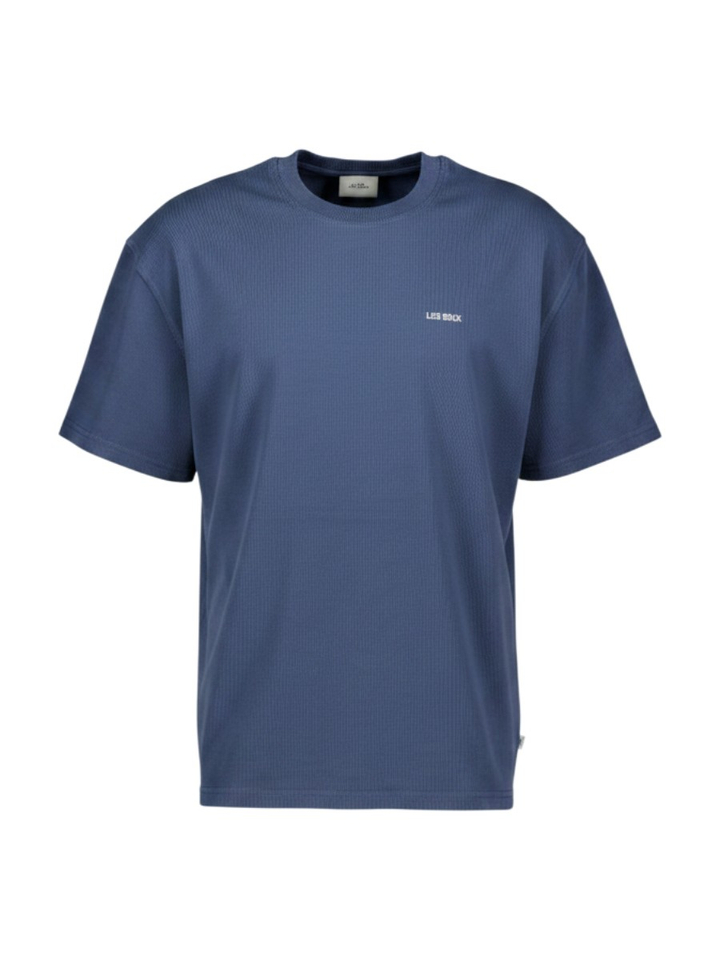 Blauwe katoenen T-shirt Les Deux 