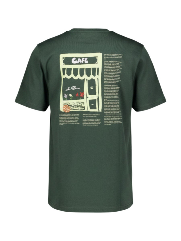 Groene katoenen T-shirt met opdruk Les Deux 