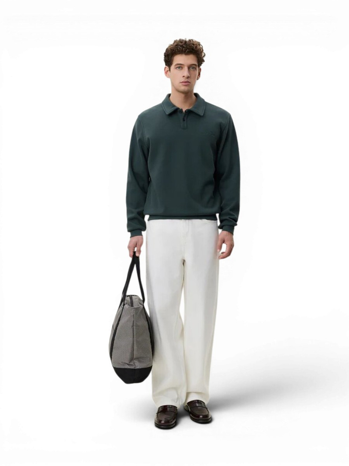 Groene polo met lange mouwen Les Deux