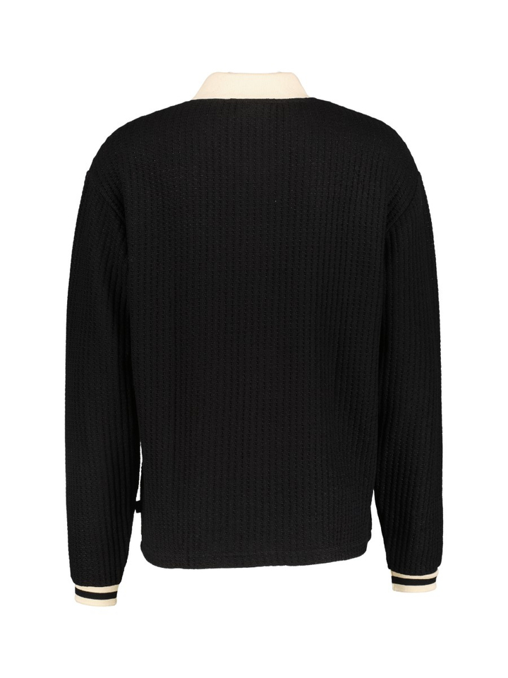 Zwarte polo met lange mouwen Les Deux 