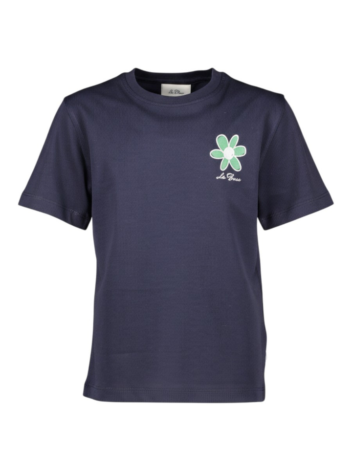 Donkerblauwe T-shirt met opdruk Les Deux 