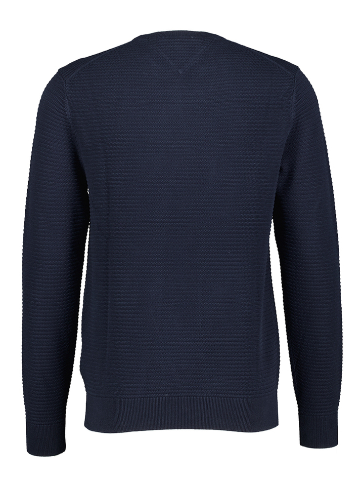 Blauwe katoenen trui met ronde hals Tommy Hilfiger 