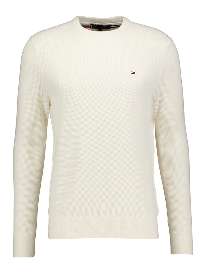 Ecru trui met ronde hals Tommy Hilfiger 