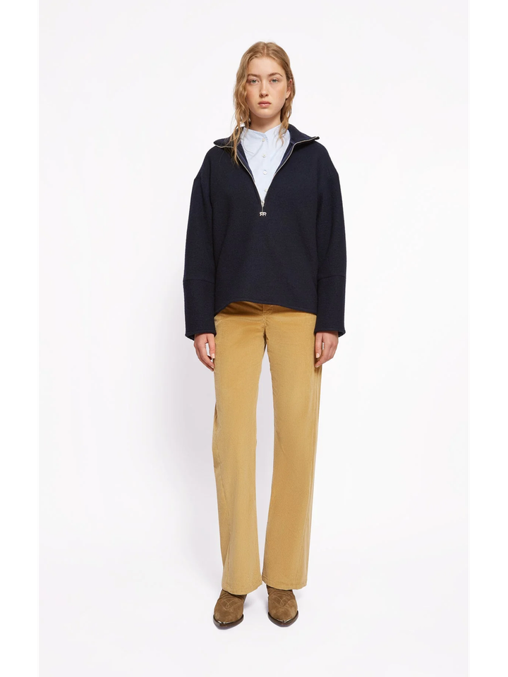 Blauwe trui met opstaande kraag Millie Roseanna