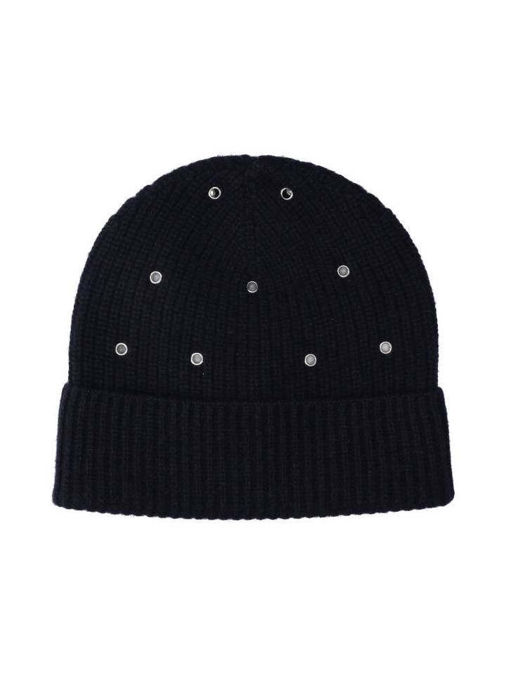 Blauwe beanie in merino wol met detail Ruff Beanie