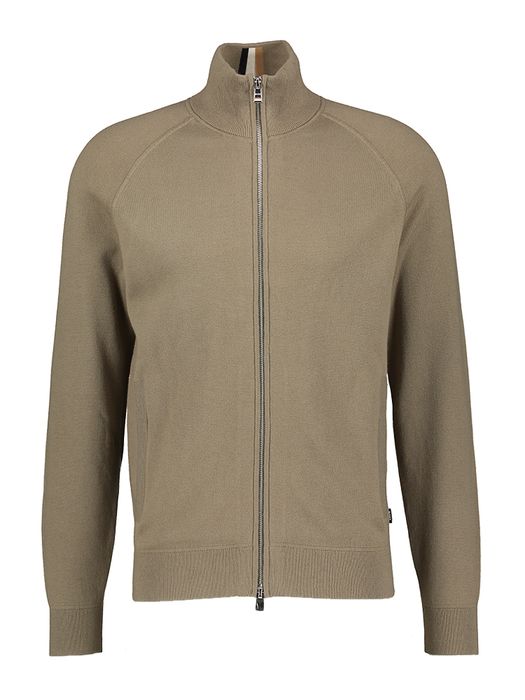 Lichtbruine cardigan met rits Hugo Boss