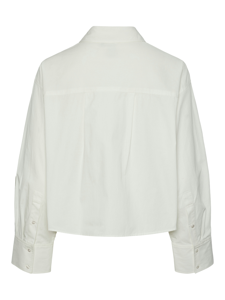 Witte korte bloes met opsgestikte zakken Yaslee Y.A.S