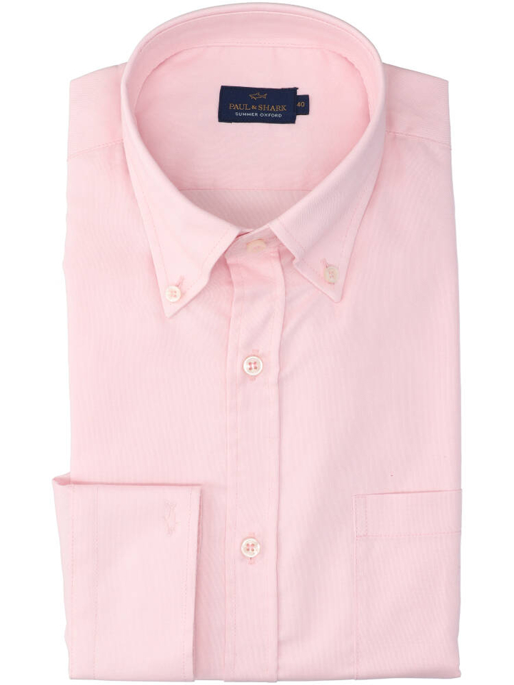 Roze Oxford  katoenen hemd (regular fit) met lange mouwen Paul&Shark 