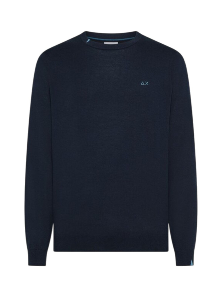 Blauwe trui met logo Sun 68