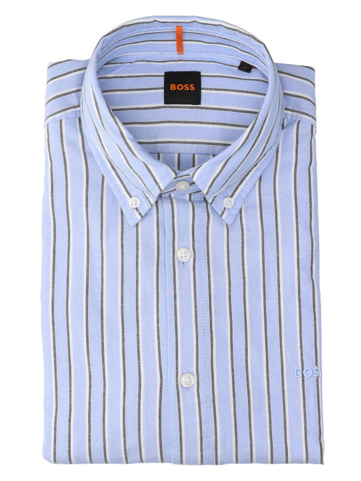 Ope blue katoenen hemd (regular fit) met strepen en lange mouwen Hugo Boss