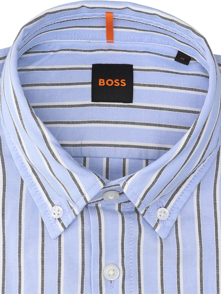 Ope blue katoenen hemd (regular fit) met strepen en lange mouwen Hugo Boss