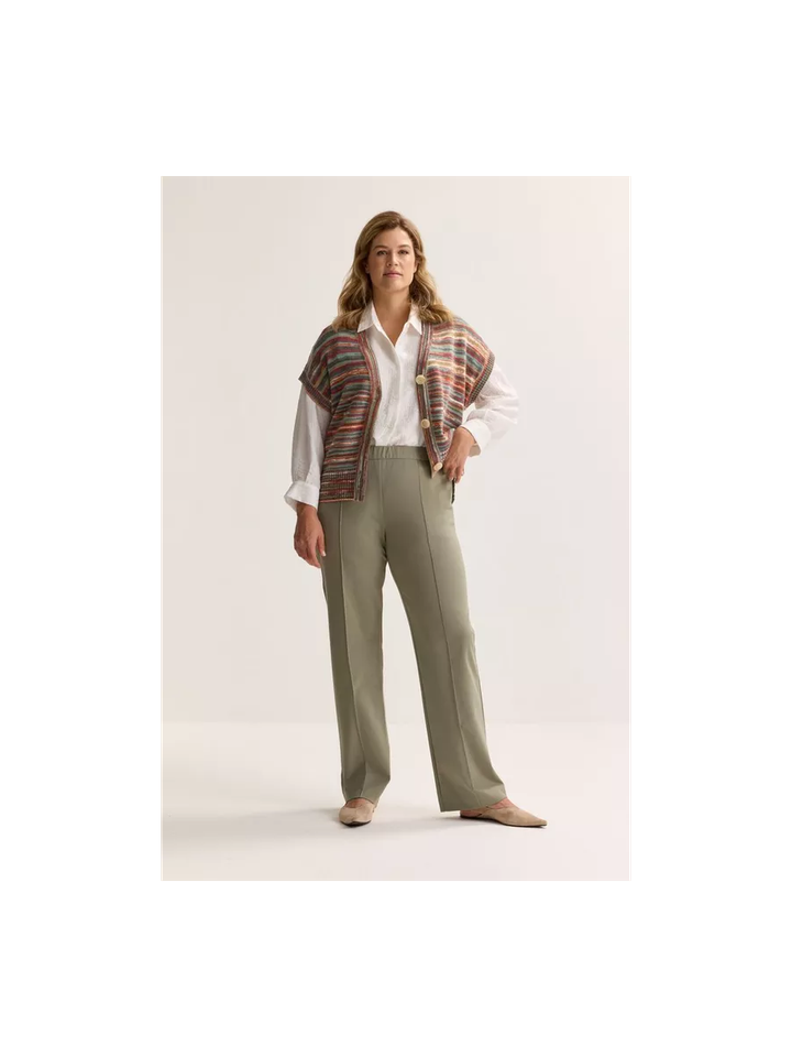 Kaki groene broek met elastiek Coso Mayerline