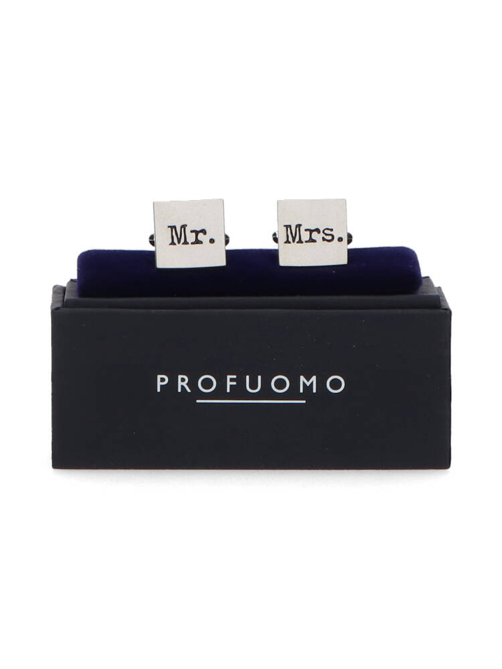 Zilver manchetteknopen Mr. Mrs. Profuomo 