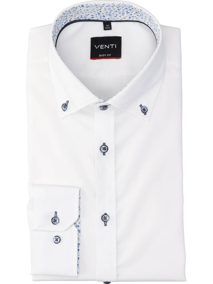 Wit katoenen hemd (regular fit) met lange mouwen Venti 