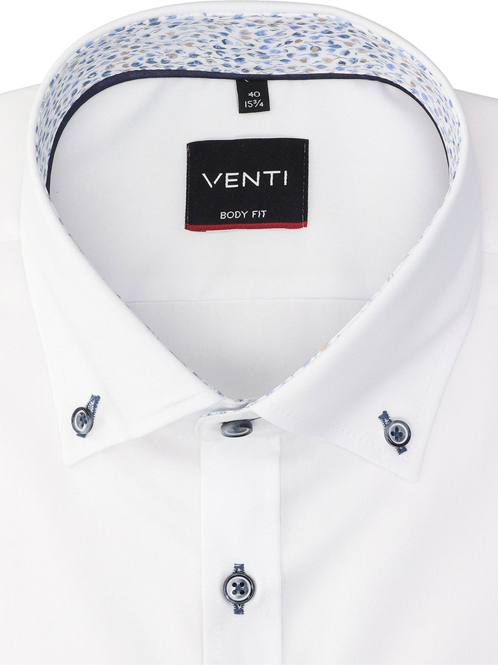 Wit katoenen hemd (regular fit) met lange mouwen Venti 