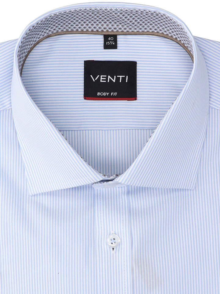 Wit katoenen hemd (regular fit) met strepen en lange mouwen Venti 