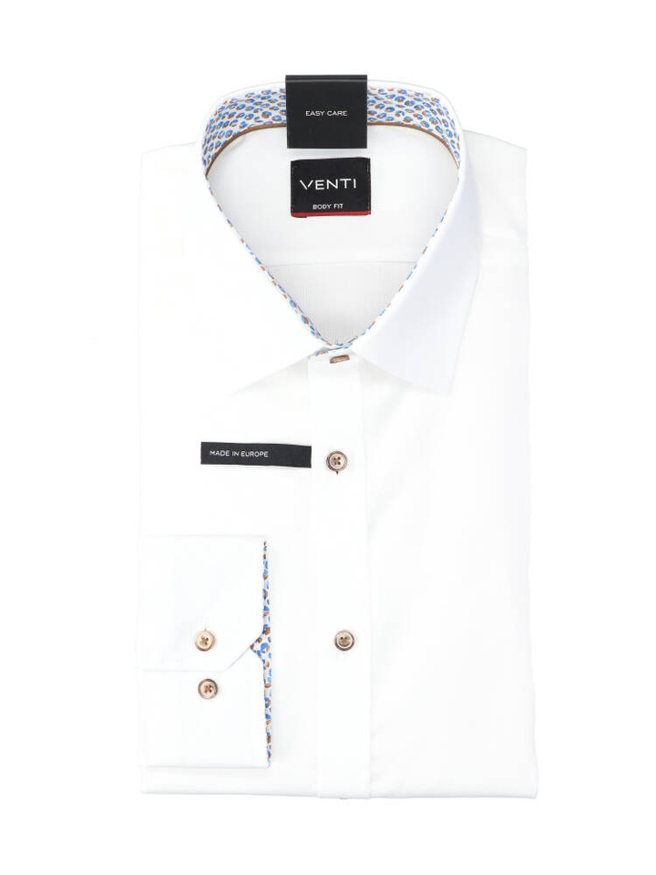 Wit katoenen hemd (regular fit) met lange mouwen Venti 