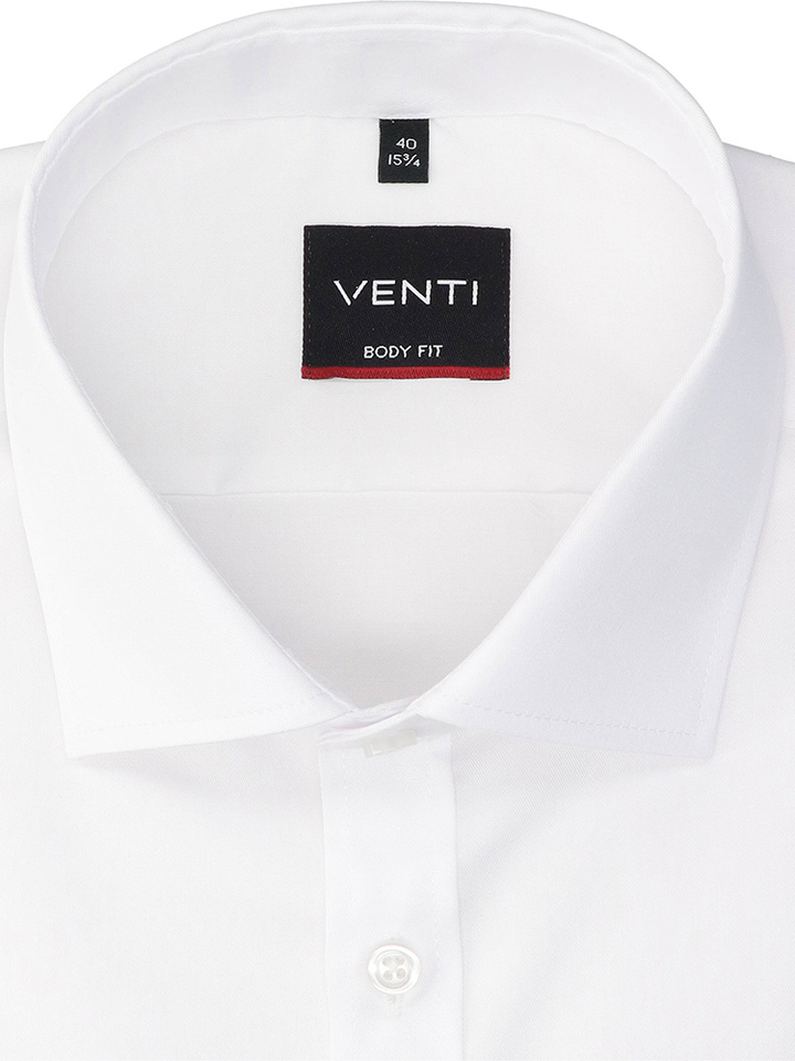Wit katoenen hemd (regular fit) met extra lange mouwen Venti