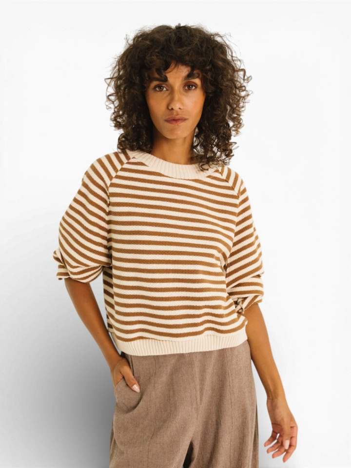 Gestreepte sweater met ronde hals Emoji Tinsels 