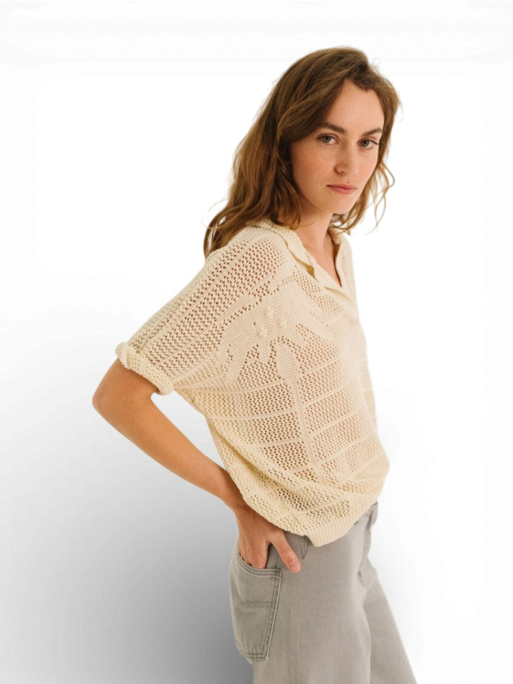 Beige gehaakte polo Esmine Tinsels 