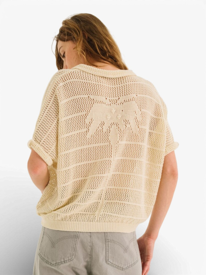 Beige gehaakte polo Esmine Tinsels 