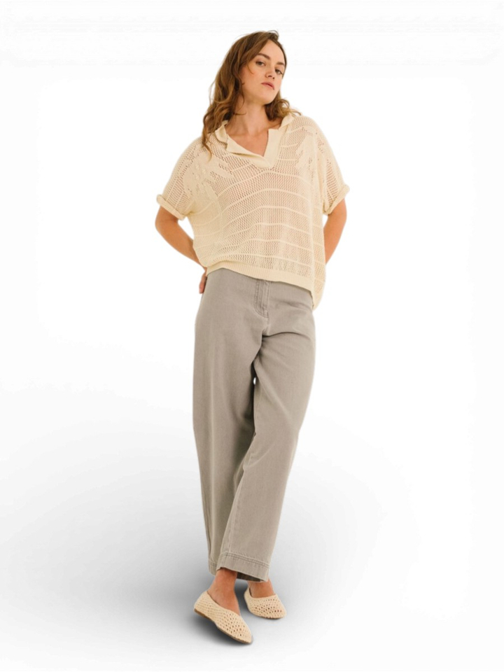 Beige gehaakte polo Esmine Tinsels 