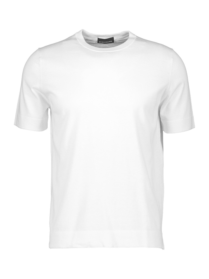 Witte fijne pull met ronde hals Seven Square 