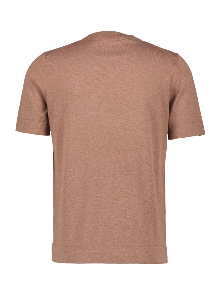 Bruine fijne pull met korte mouwen 7SQR