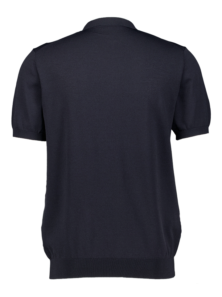 Donkerblauwe polo met rits 7SQR