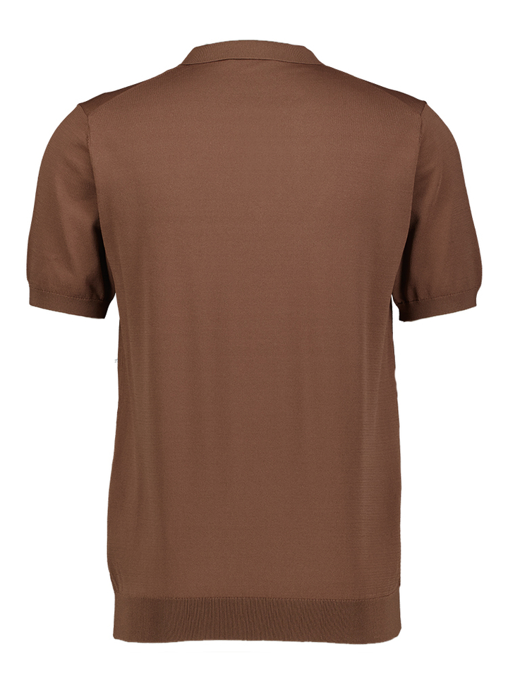 Bruine polo met rits 7SGR