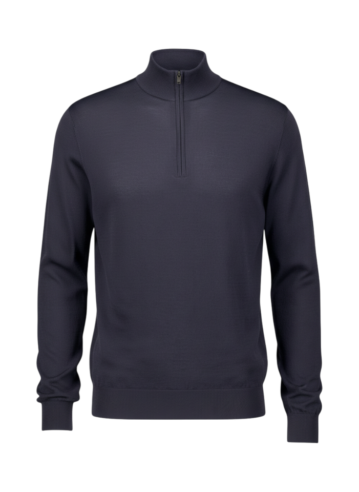 Donkerblauwe trui met ritssluiting 7SQR