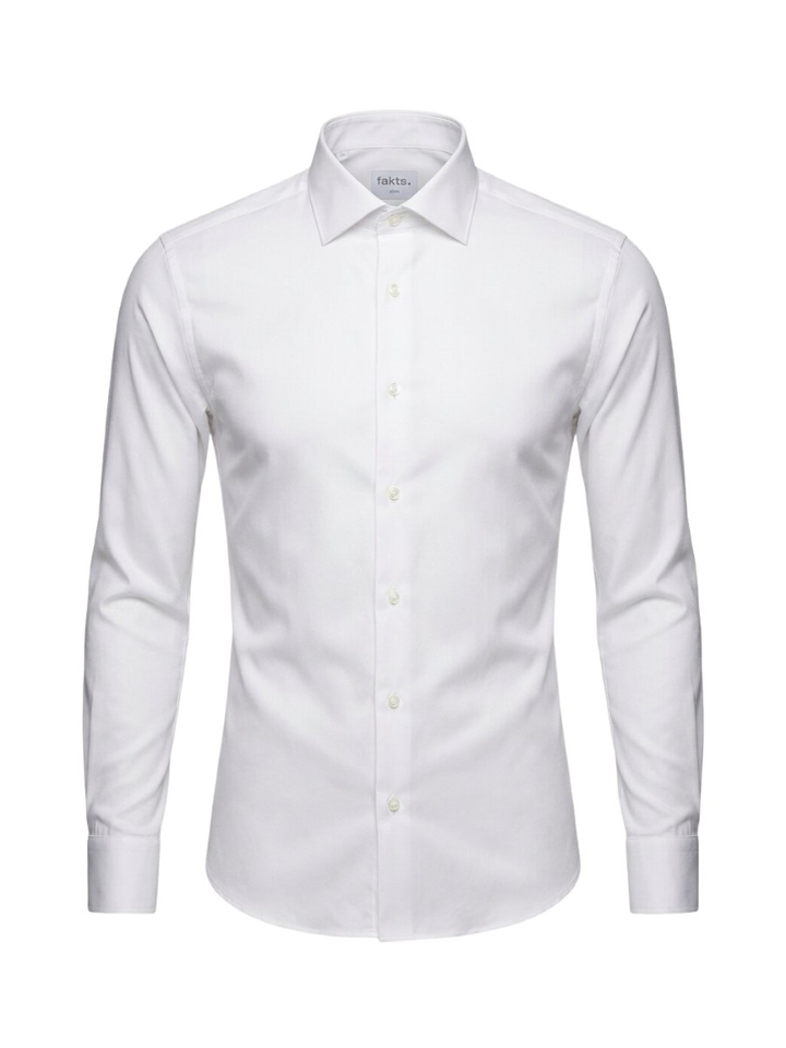 Wit katoenen hemd (slim fit) met lange mouwen Fakts
