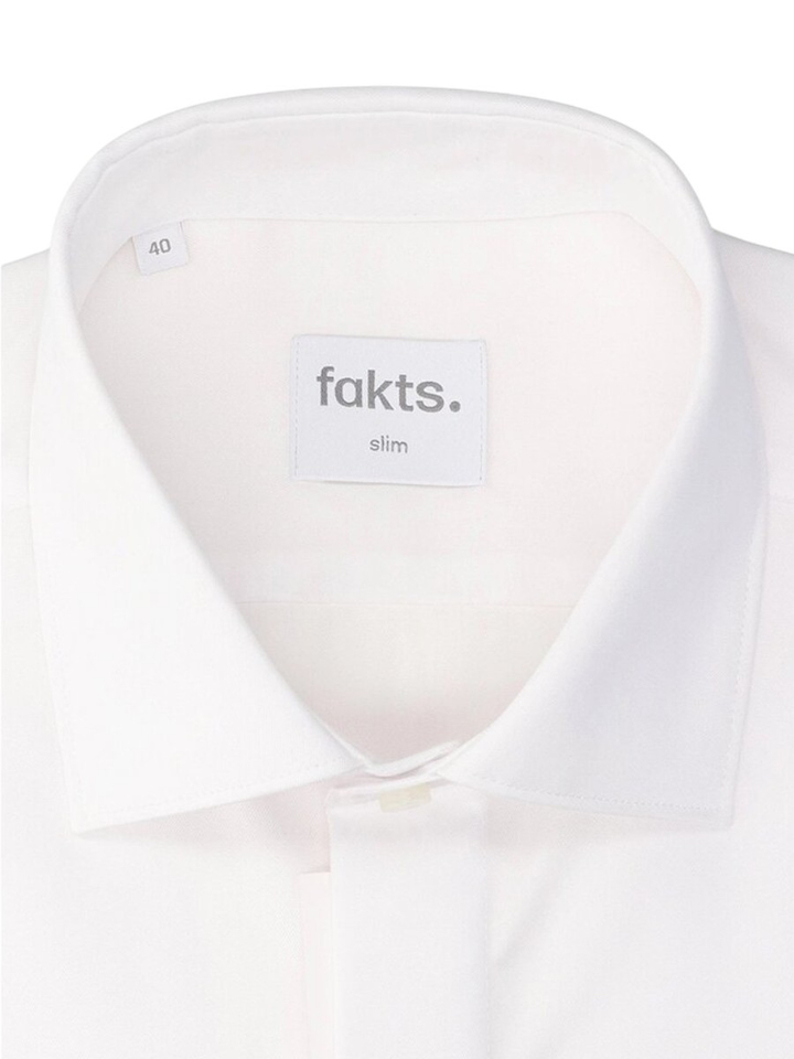 Wit katoenen hemd (slim fit) met lange mouwen Fakts