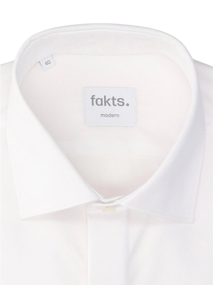 Wit katoenen hemd (regular fit) met lange mouwen Fakts