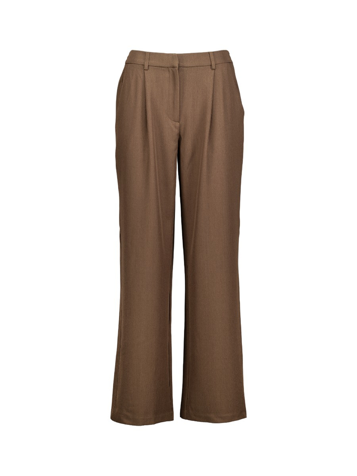 Donkerbruine wijdvallende broek Fava Ichi