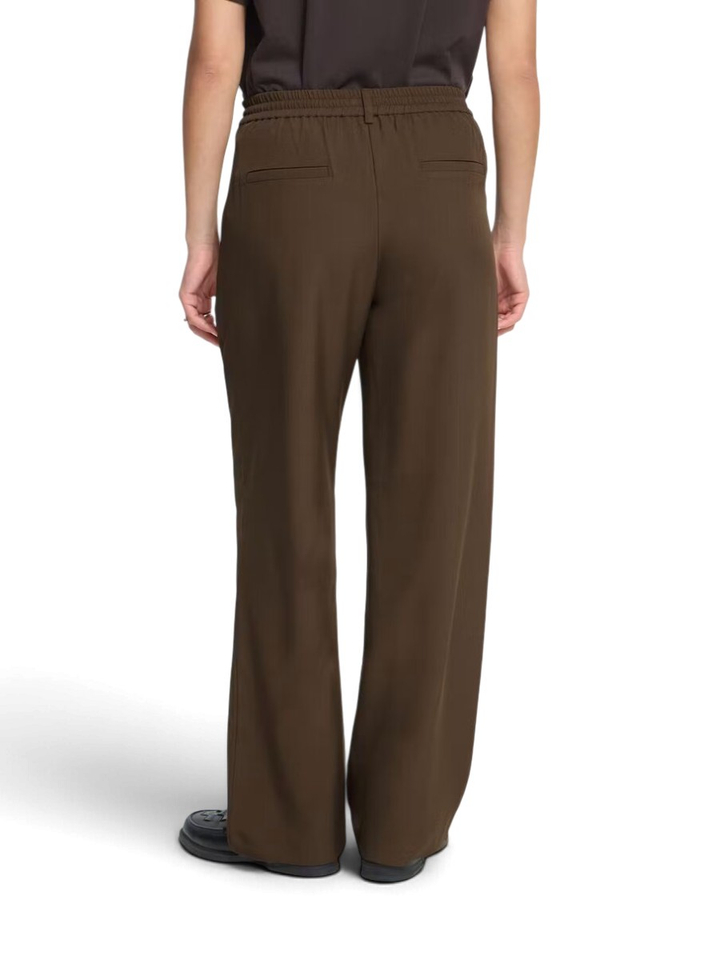 Donkerbruine wijdvallende broek Fava Ichi 