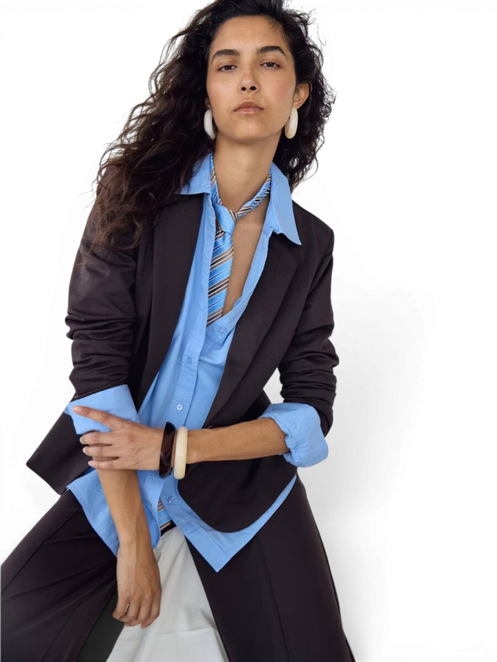 Donkerbruine tijdloze blazer Kate Ichi