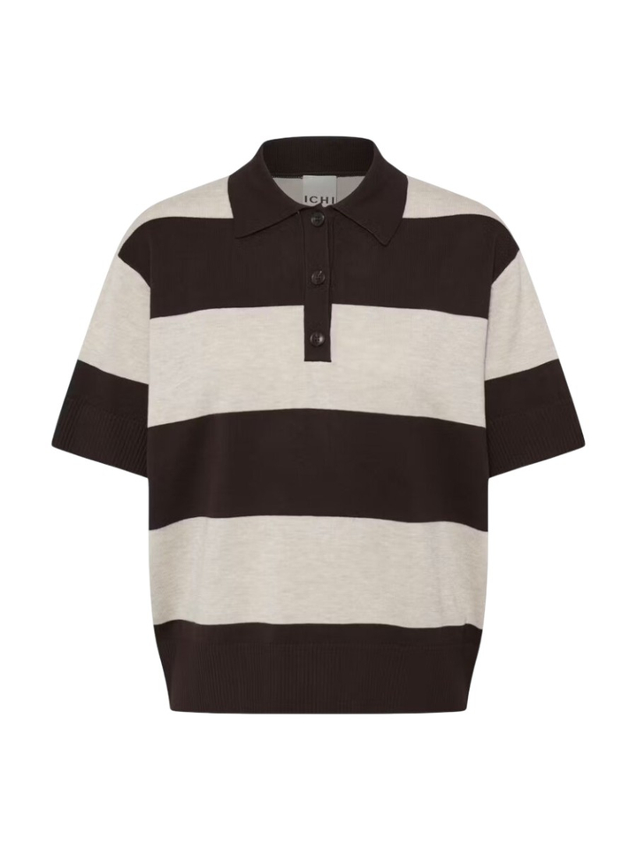 Bruin gestreepte poloshirt Luls Ichi