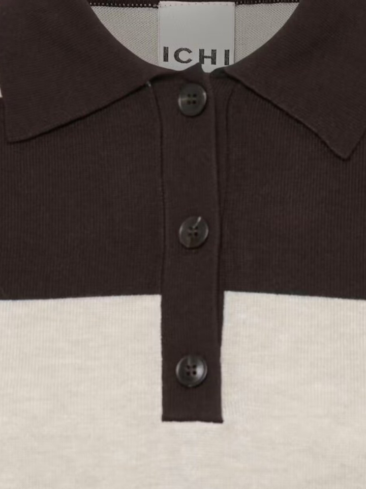 Bruin gestreepte poloshirt Luls Ichi