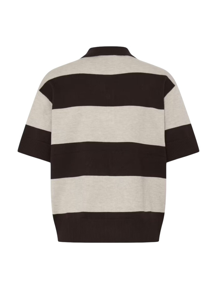 Bruin gestreepte poloshirt Luls Ichi